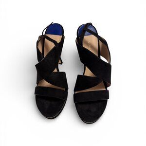 Stuart Weitzman Black Hester Platform Sandals, Sz 8 NEW